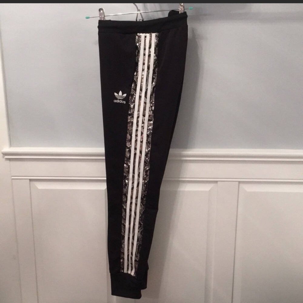 Adidas original sequin snake print jogger.